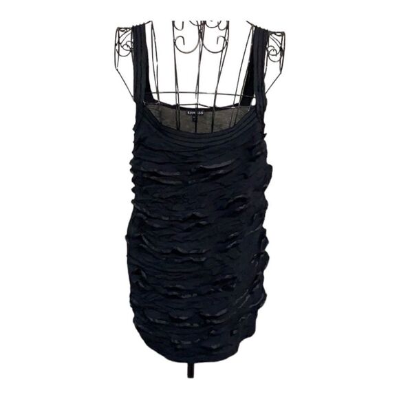Express  ruffled tank, black, size S - Picture 1 of 5